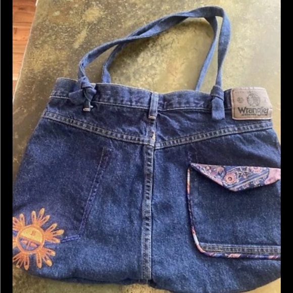 Wrangler Blue Denim Tote with Sun Embroidery - Picture 5 of 5